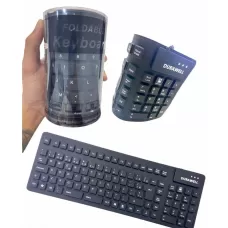 Teclado dobravel com fio usb flexível silicone dob..
