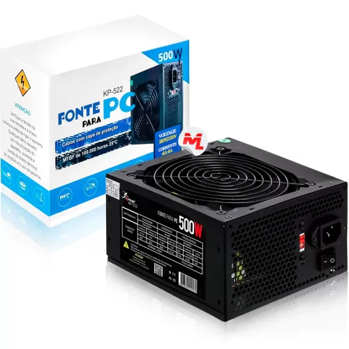 Fonte ATX 500W Gamer Silenciosa Bivolt Manual