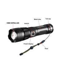 Lanterna Tática Led T9 preta..