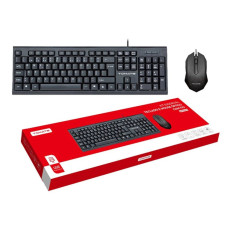 Kit teclado e mouse com fio usb preto..