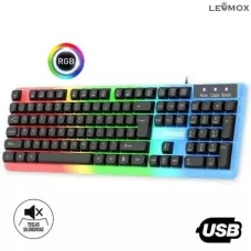 Teclado Gamer com fio usb RGB luminoso..