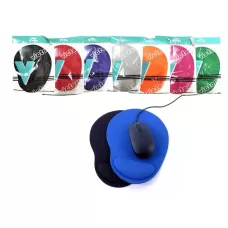 Mouse Pad com apoio de pulso 22cm x 20cm preto..