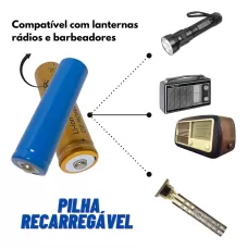 Bateria pilha recarregável Lanterna 3.7v 18650 680..