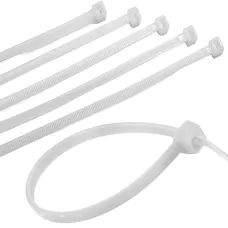 Abraçadeira de nylon branca pacote com 100 unidade..