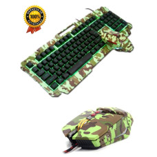 Teclado com mouse Gamer Estilo militar Camuflado H..