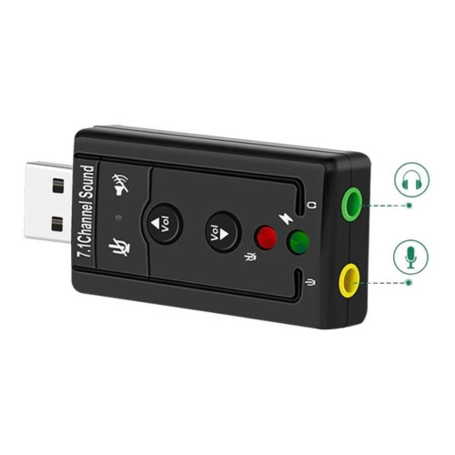 Placa De Som Usb 7.1 Adaptador de Audio P2 Computador Notebook