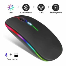 Mouse sem Fio Bluetooth e Wireless Recarregável..