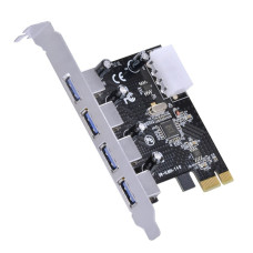 Placa PCI-e 4 Portas Usb 3.0 Externa 5Gbp para PC ..