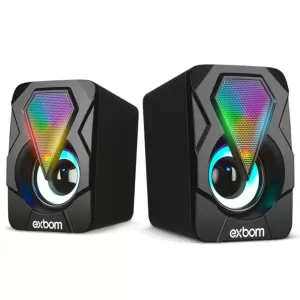 Caixa de Som com fio para PC Smartphone Notebook 6W Led RGB