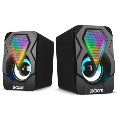 Caixa de Som com fio para PC Smartphone Notebook 6W Led RGB