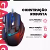 Mouse gamer com fio usb 7 botões 2400 DPI preto