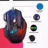 Mouse gamer com fio usb 7 botões 2400 DPI preto