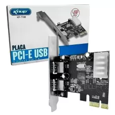 Placa PCI-e 2 Portas Usb 3.0 até 5Gbp para PC Desk..