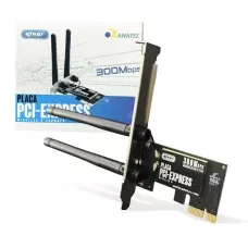 Placa de rede Pci-e X1 300mbps Wifi 2 Antenas..