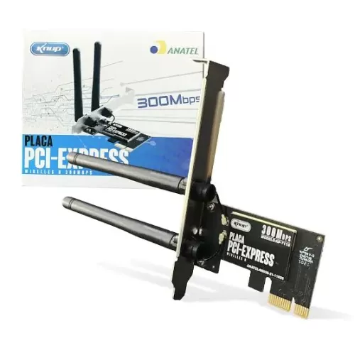 Placa de rede Pci-e X1 300mbps Wifi 2 Antenas