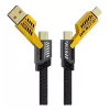 Cabo Flat Turbo 4 em 1 Type-C   USB-A   Type-C   IOS 65W / 27W PD 1.20m Reforçado