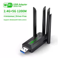 Adaptador Wifi usb 5G 1200Mbps 4 antenas..